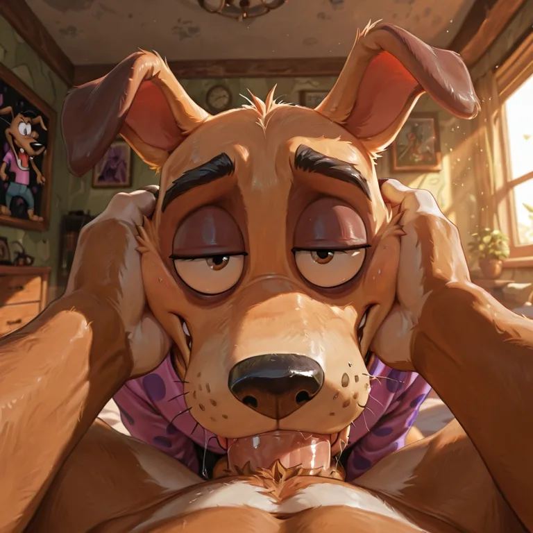 male, courage the cowardly dog, gay, stoner,  mouth open wid
