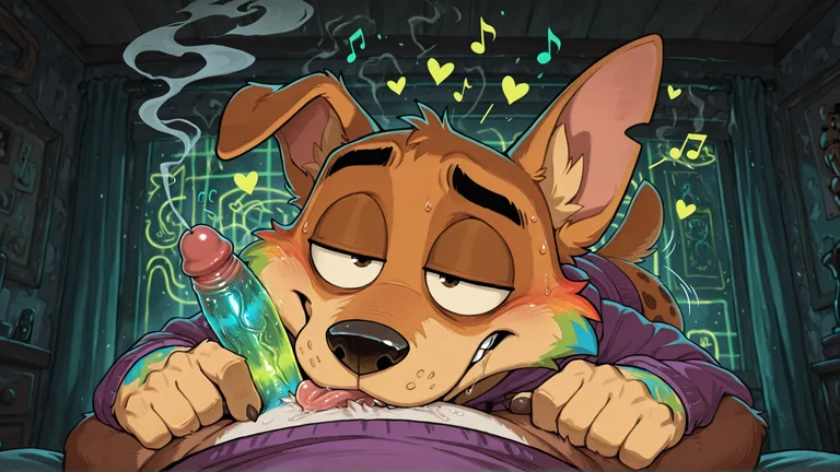 Courage the Cowardly Dog as a Cartoonish Gay Stoner