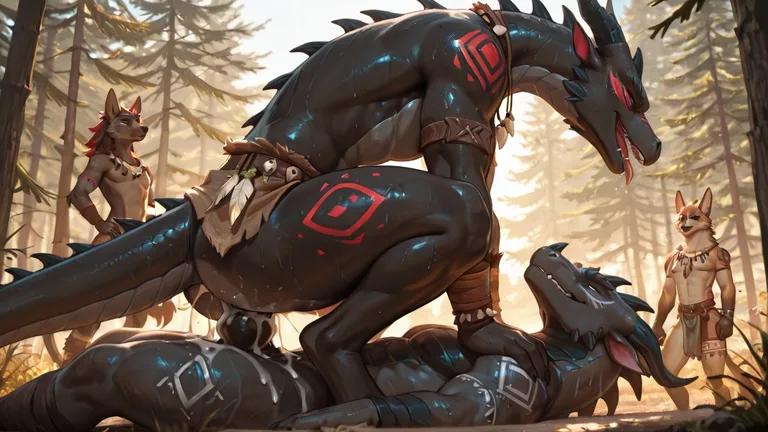 Dragon Trio in Tribal Ritual