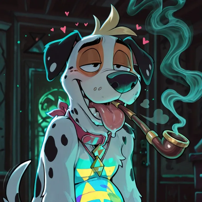 Anthro Dalmatian Smoking Marijuana