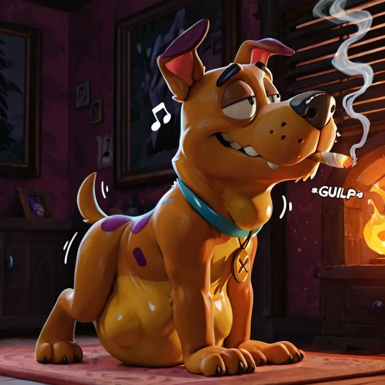 Courage the Cowardly Dog Stoned in Neon City