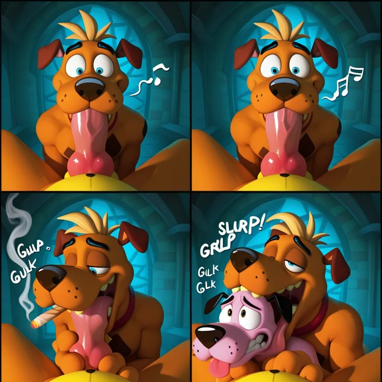 Courage the Cowardly Dog in Romantic Ambiance 3d