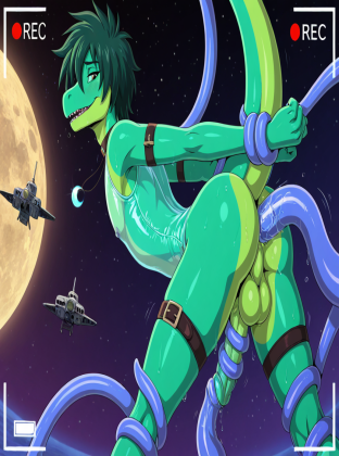 Alien Raptor in Tentacle Embrace