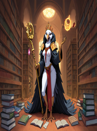 Tzeentch's Avian Sorceress in Library