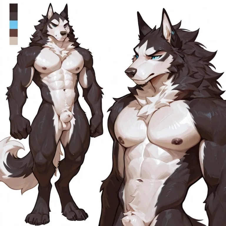 Alaskan Malamute Character Sheet Front And Back View