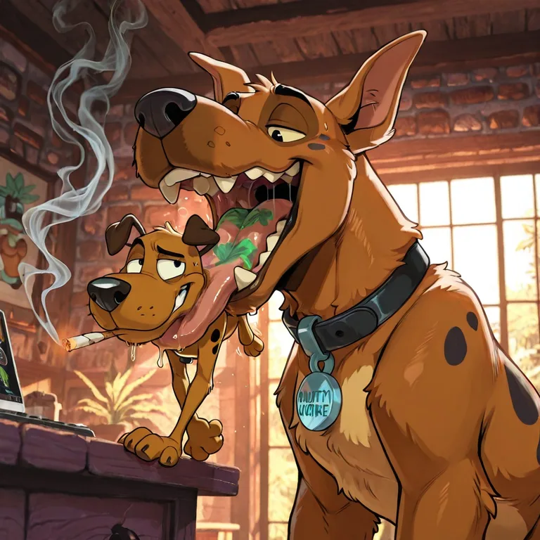 Scooby-Doo and Courage Share a Hazy Moment