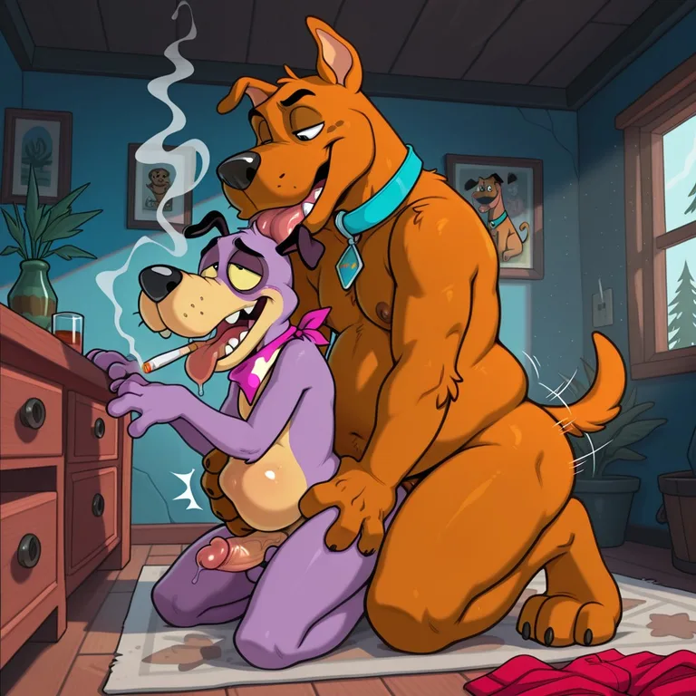 Scooby Doo and Courage Embracing a 90s Cartoon Vibe