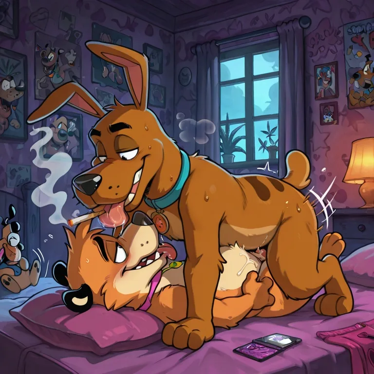 Furry Friends Enjoying Romantic Stoner Moment