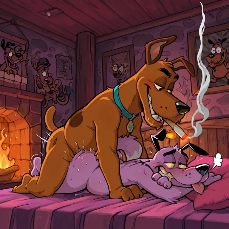 Courage the Cowardly Dog and Scooby Doo Romantic Moment