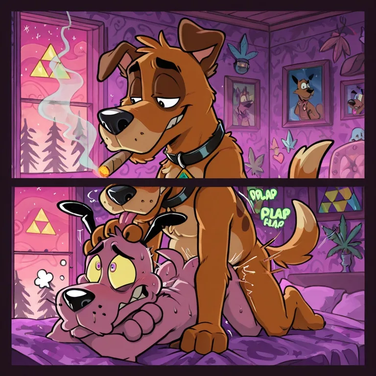 Courage the Cowardly Dog and Scooby Doo Romantic Adventure