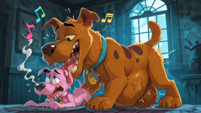 Courage the Cowardly Dog Nude with Scooby-Doo Friends
