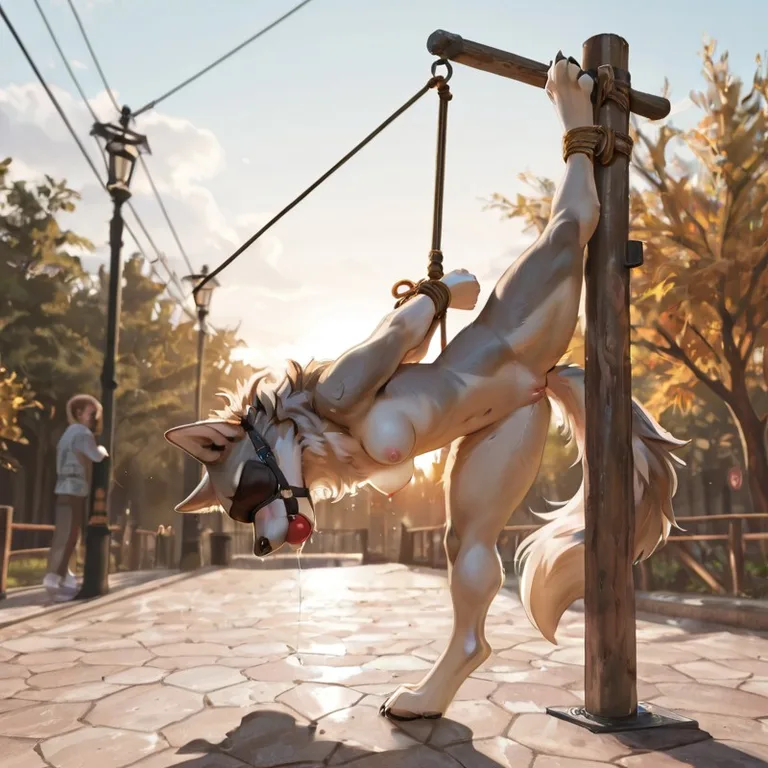 Wolf in Public Punishment Pose