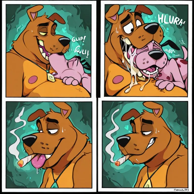 Courage the Cowardly Dog Enjoys a Stoner Session