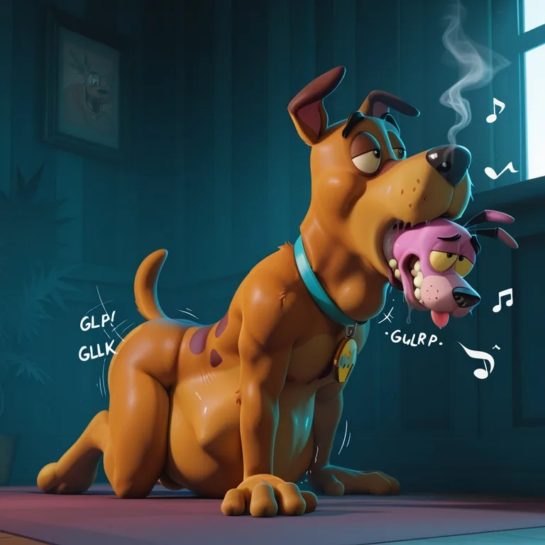 Courage the Cowardly Dog in Surreal Forest