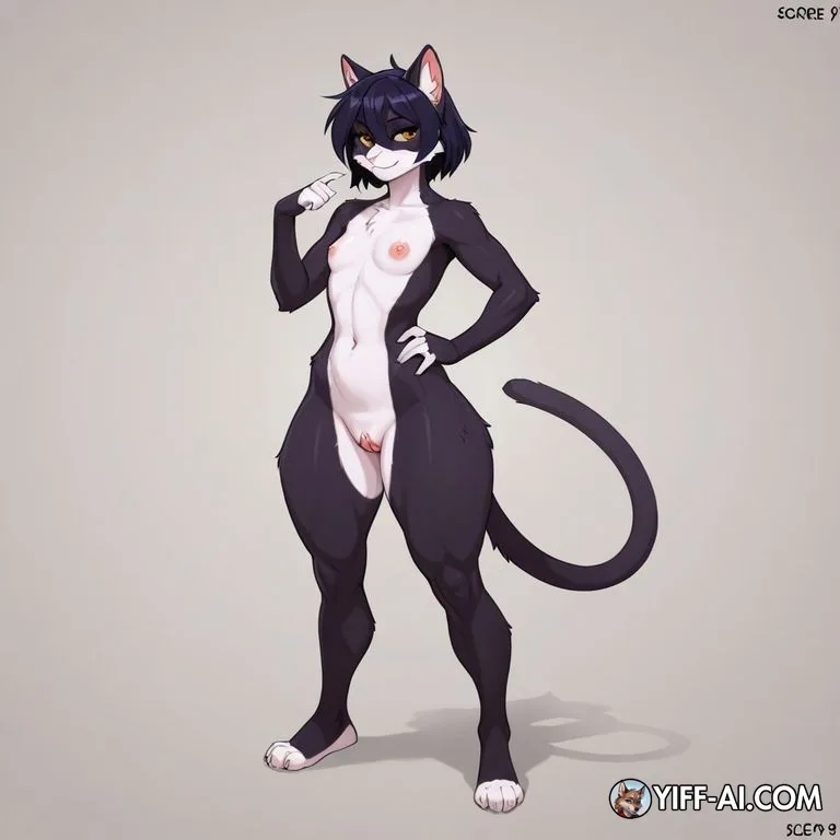 Flat Chested, Catgirl, Horsepenis, Standing Full Body