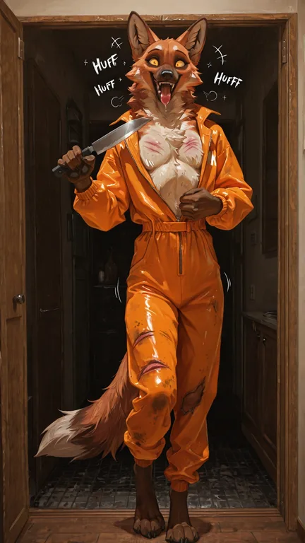 Maned Wolf in Torn Prison Jumpsuit