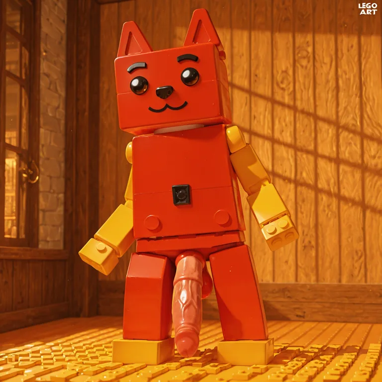 Anthro Canid Constructed from Legos