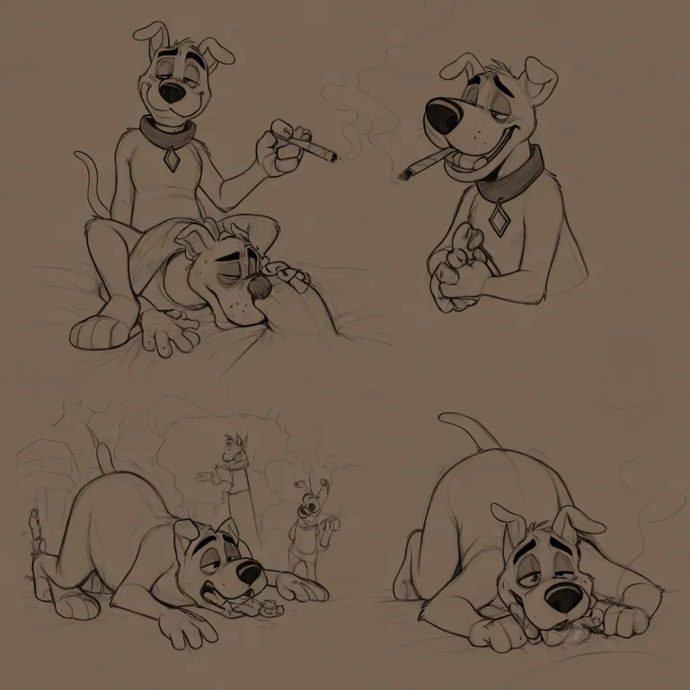 Courage the Cowardly Dog Smoking Marijuana with Scooby-Doo
