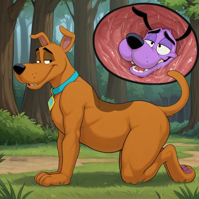 Courage the Cowardly Dog and Scooby-Doo, Oral Vore Encounter