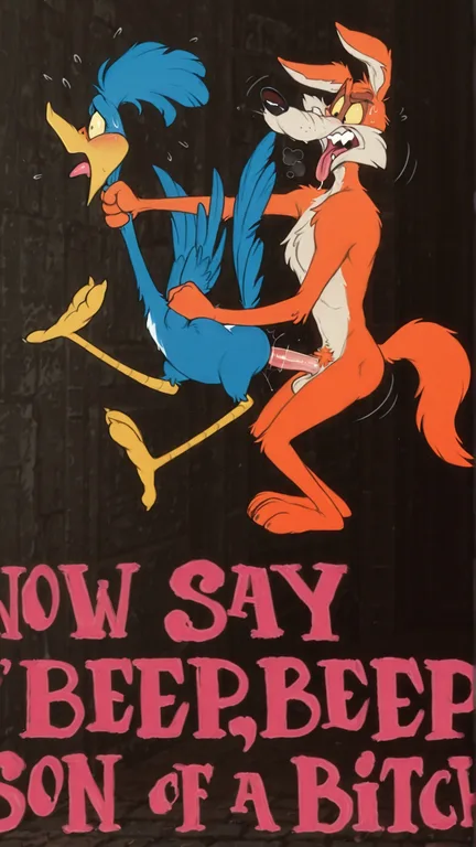 Coyote Choking Roadrunner from Behind