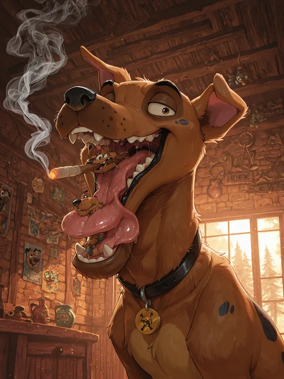 Courage the Cowardly Dog Smoking Marijuana Smoke_from_mouth
