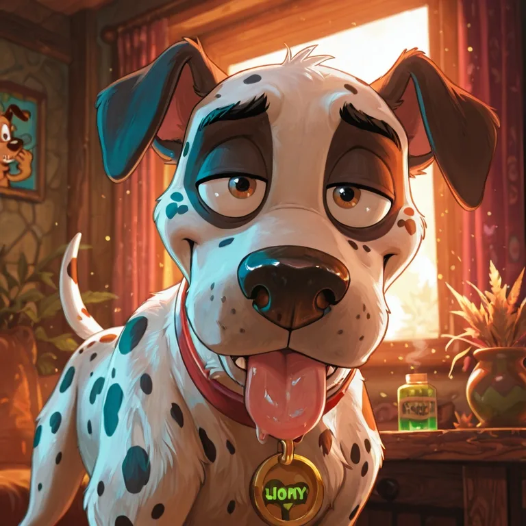Glowing Rainbow Dalmatian Furry Kissing