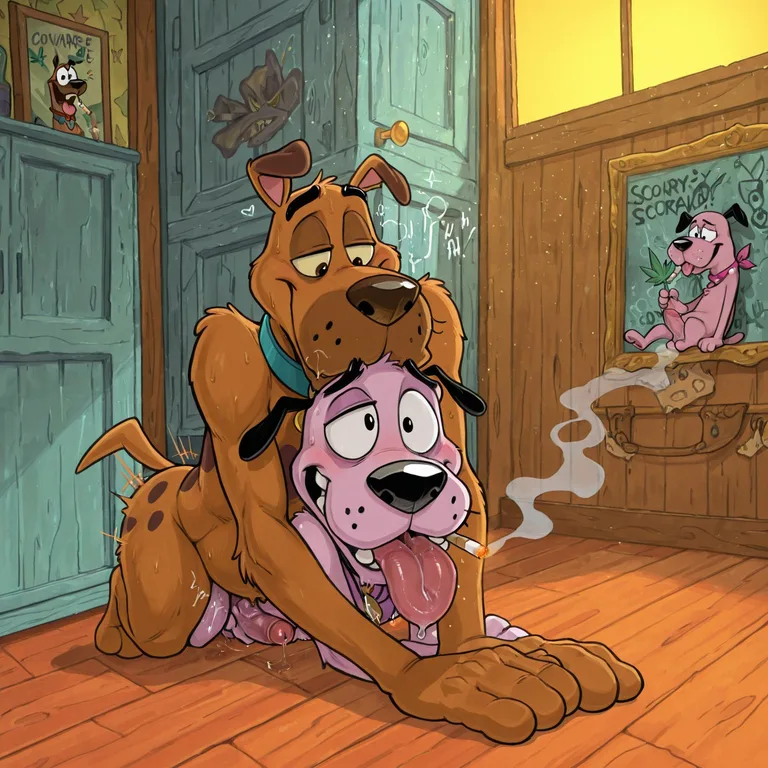 Toony Male Character Stoned and Aroused