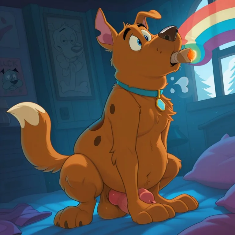 Courage the Cowardly Dog Dog Anthro on Couch