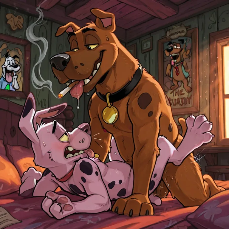 Courage the Cowardly Dog Stoner Session Sexy Gay Male Nude Anthro Toony