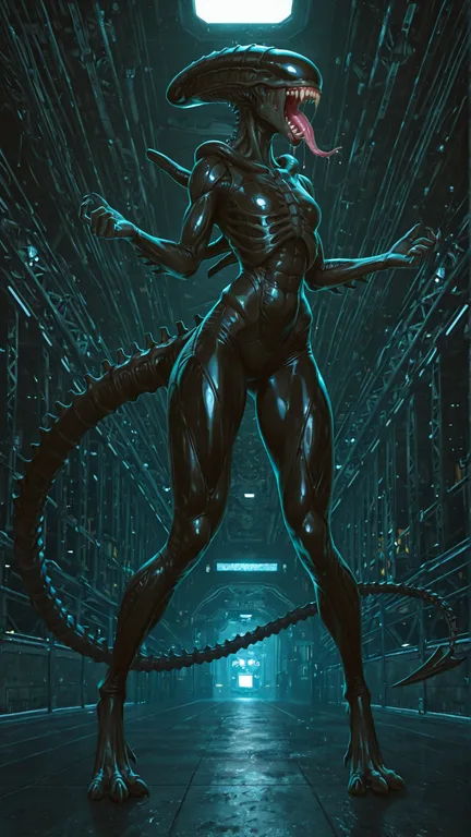 Alien Insectoid Predator in Submarine Setting