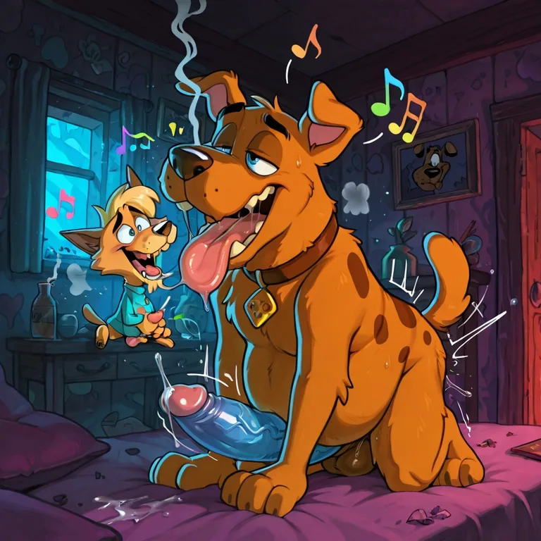 Courage the Cowardly Fox in Rainbow Vore Scene
