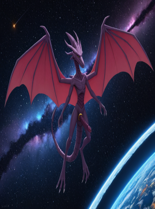 Alien Creature with Unique Anatomy in Space