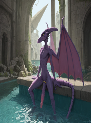 Alien Creature with Intricate Wings Ship