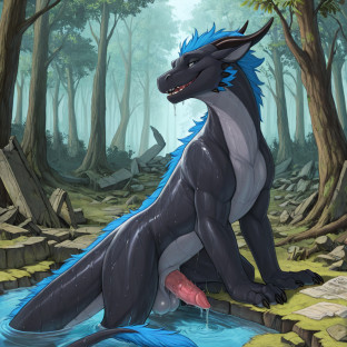 Dragon in Forest Ruins
