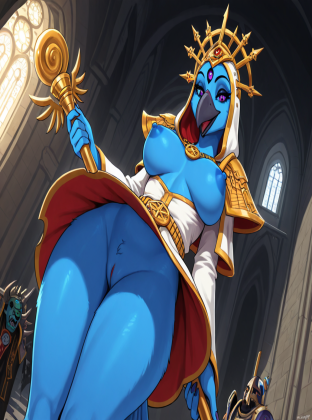 Tzeentch's Avian Sorceress in Cathedral