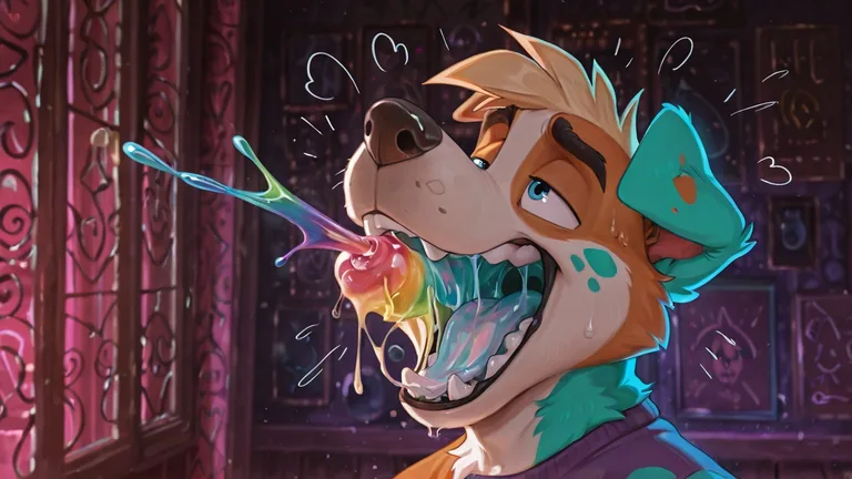 Courageous Anthro Fox with Neon Fur