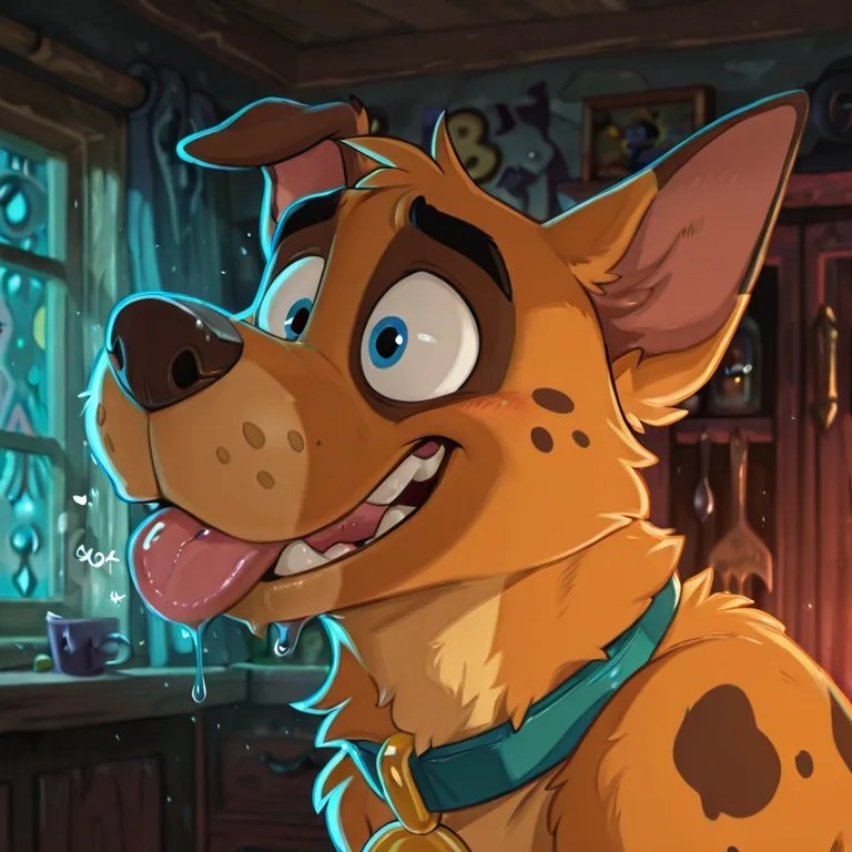 Anthro Fox Swallowing Courage the Cowardly Dog