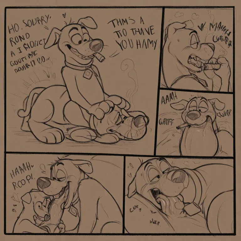 Courage the Cowardly Dog Smoking with Scooby-Doo