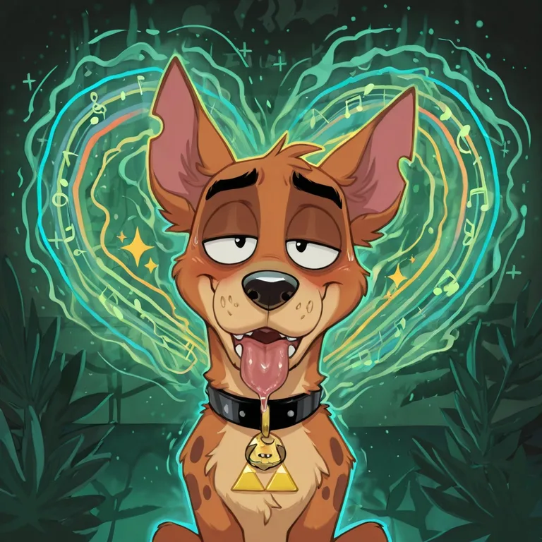 Anthro Stoner Fox Hypnotized by Neon Swirls
