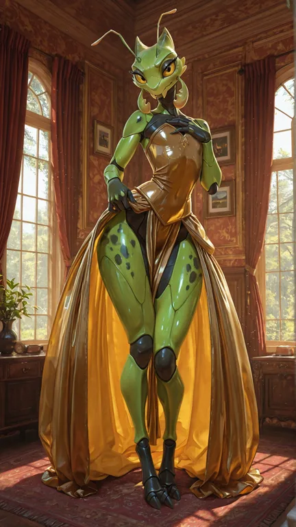 Exotic Insectoid Female in Royal Bedroom