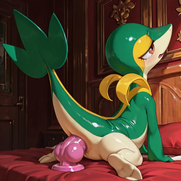 A Feral Snivy in a Grassy Meadow