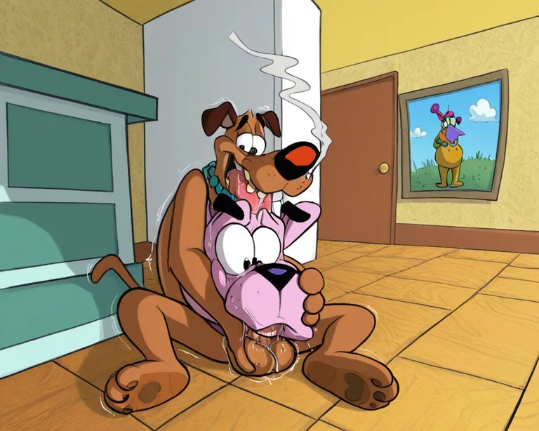 Courage the Cowardly Dog Stoned and Aroused Sexy Toony Male