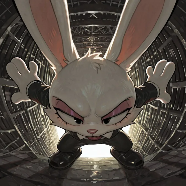 Harlow Rabbit in Classic Black and White