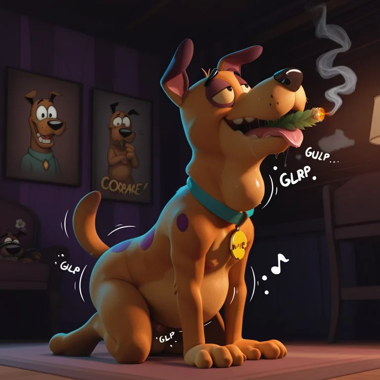 Courage the Cowardly Dog: Stoned Canine Swallowing Scene