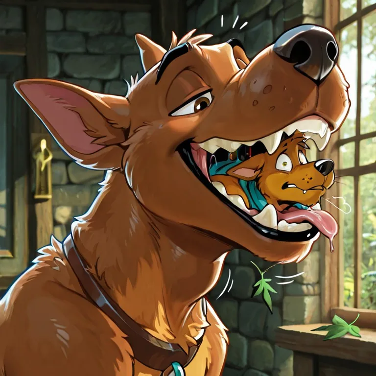 Courage and Scooby Share a Quiet Meadow Moment