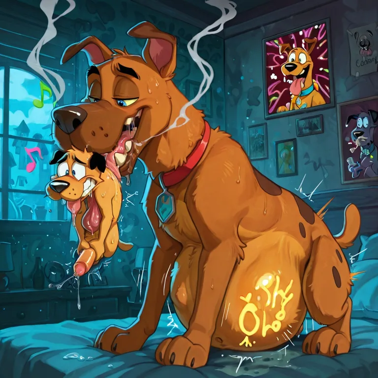 Courage the Cowardly Dog in Neon Vore Scene