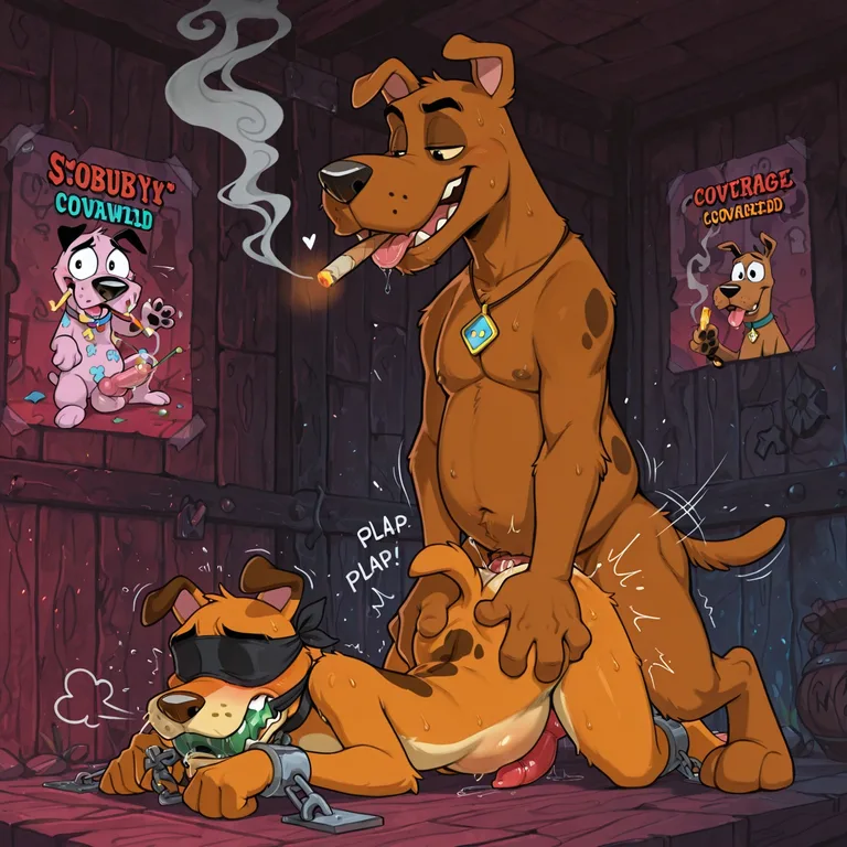 Courage the Cowardly Dog in Compromising Scene