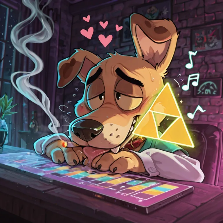 Courage the Cowardly Dog: Stoner Furry with Hypnotic Symbols