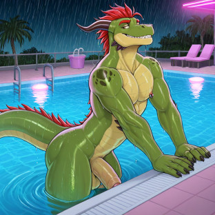 Dragon Dancer at Rave Pool Party