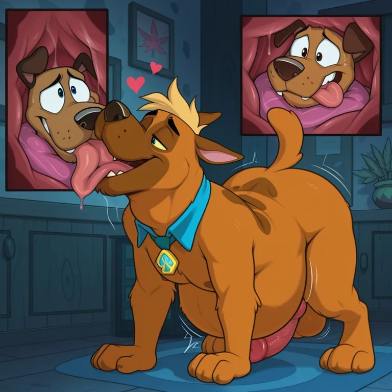 Courage and Scooby in a Romantic Evening